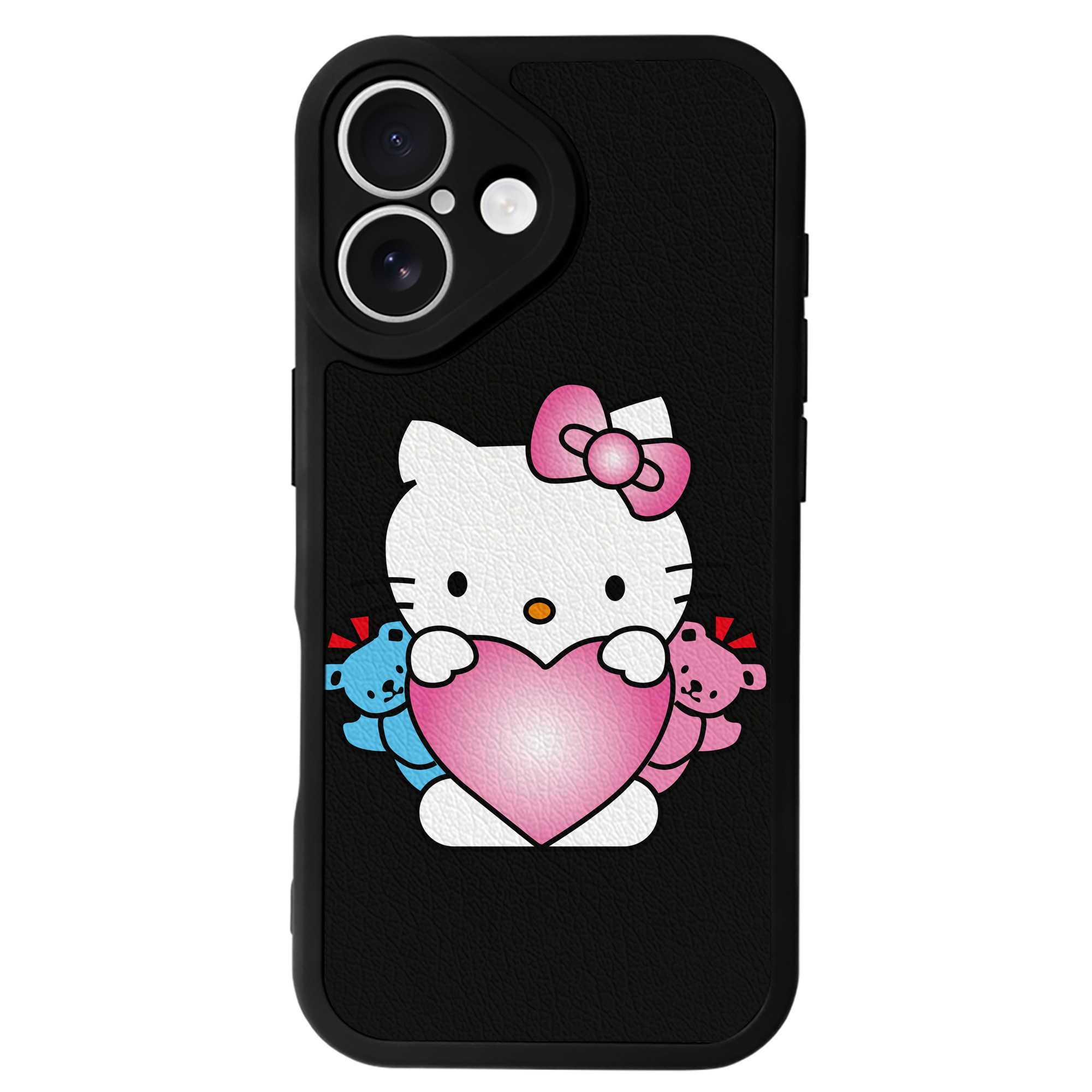 （画像用） Hello Kitty ハローキティ 【iPhone 16シリーズ対応】シリコンスマホケース（レザー調） 材質：シリコン